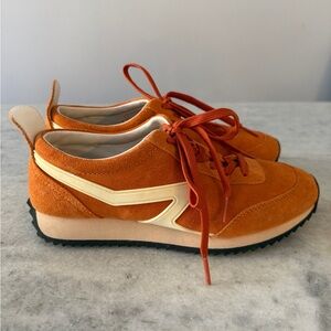 Rag & Bone Woman’s Orange Suede Lace-Up Sneakers
